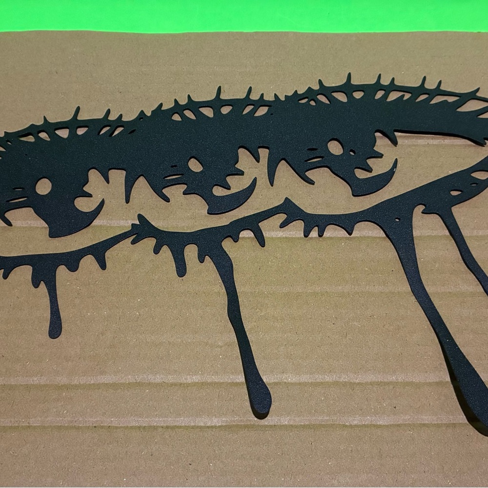 Sad Eyes Black Dripping Metal Wall Art Decor